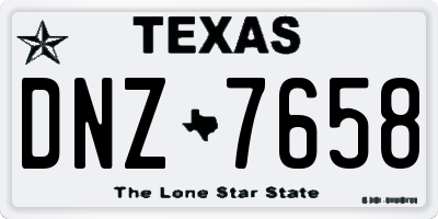 TX license plate DNZ7658