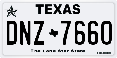 TX license plate DNZ7660