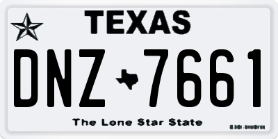TX license plate DNZ7661