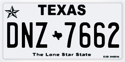 TX license plate DNZ7662