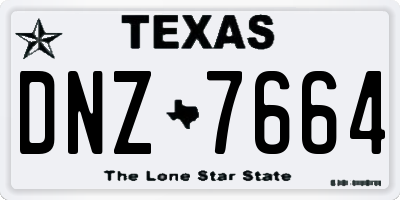 TX license plate DNZ7664