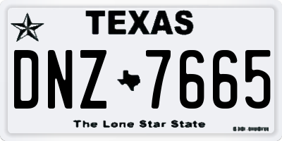 TX license plate DNZ7665
