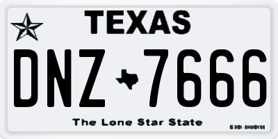 TX license plate DNZ7666