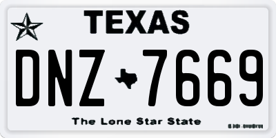TX license plate DNZ7669