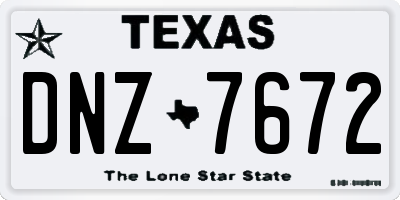 TX license plate DNZ7672