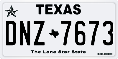 TX license plate DNZ7673