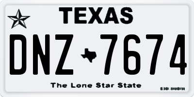 TX license plate DNZ7674