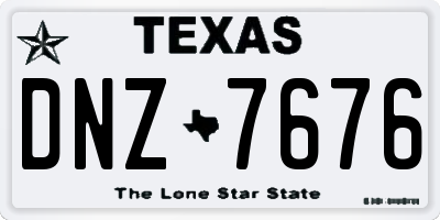 TX license plate DNZ7676