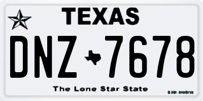 TX license plate DNZ7678