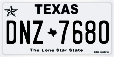 TX license plate DNZ7680