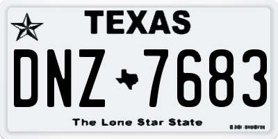 TX license plate DNZ7683