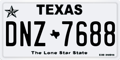 TX license plate DNZ7688