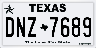 TX license plate DNZ7689