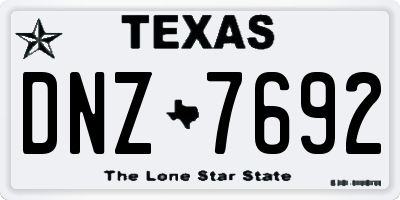 TX license plate DNZ7692