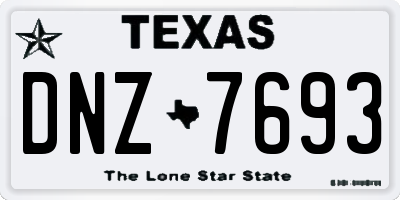 TX license plate DNZ7693