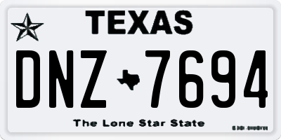 TX license plate DNZ7694