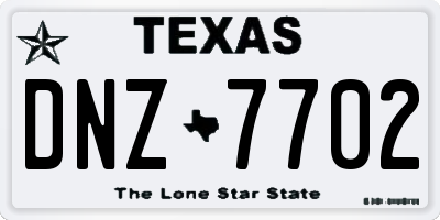 TX license plate DNZ7702