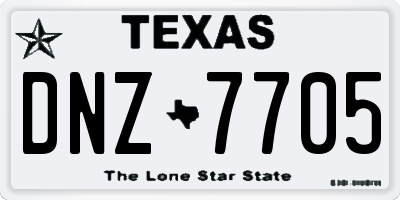 TX license plate DNZ7705