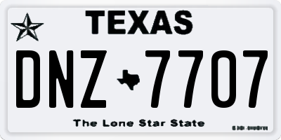 TX license plate DNZ7707