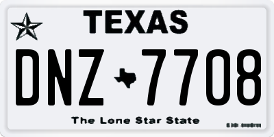TX license plate DNZ7708