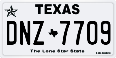 TX license plate DNZ7709