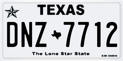 TX license plate DNZ7712