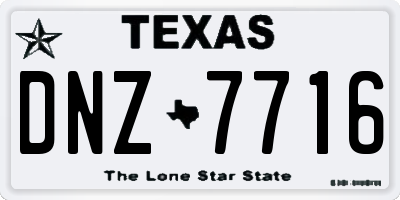 TX license plate DNZ7716