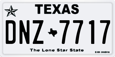 TX license plate DNZ7717