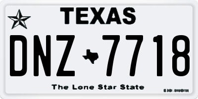 TX license plate DNZ7718
