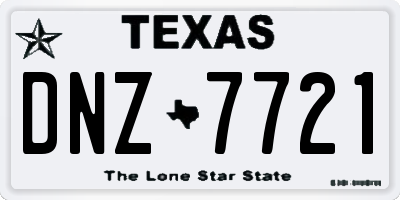 TX license plate DNZ7721