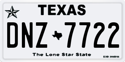 TX license plate DNZ7722