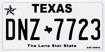TX license plate DNZ7723