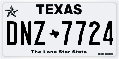 TX license plate DNZ7724