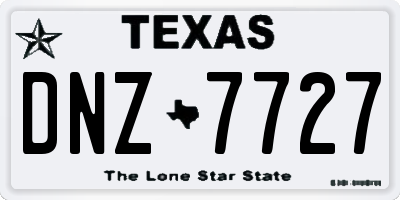 TX license plate DNZ7727