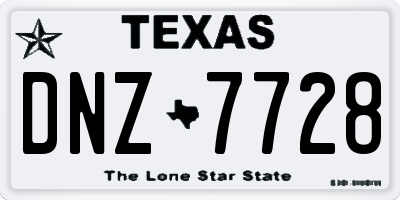 TX license plate DNZ7728