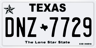 TX license plate DNZ7729