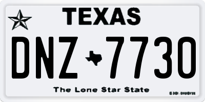 TX license plate DNZ7730