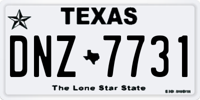 TX license plate DNZ7731
