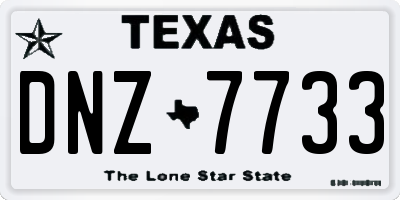 TX license plate DNZ7733