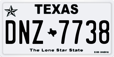 TX license plate DNZ7738