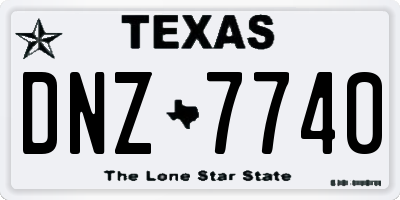 TX license plate DNZ7740