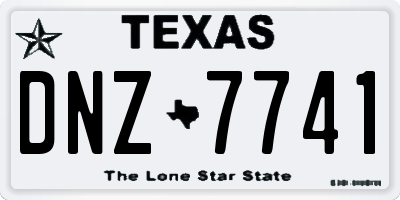 TX license plate DNZ7741