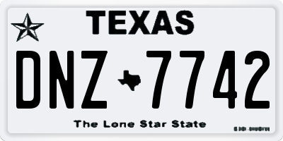 TX license plate DNZ7742