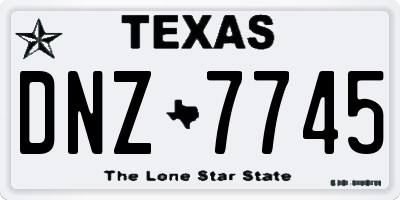 TX license plate DNZ7745