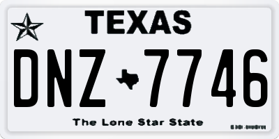 TX license plate DNZ7746