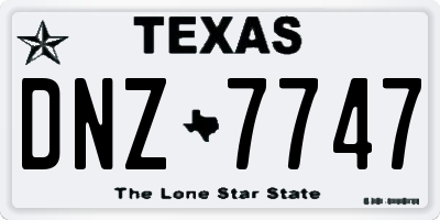 TX license plate DNZ7747