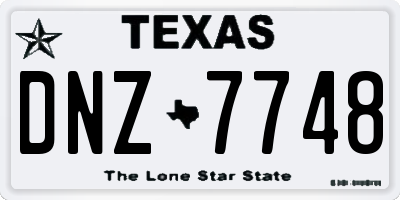 TX license plate DNZ7748