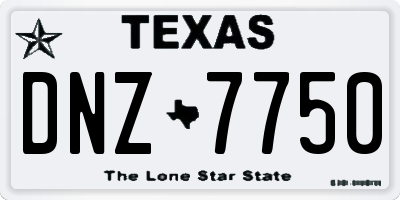 TX license plate DNZ7750