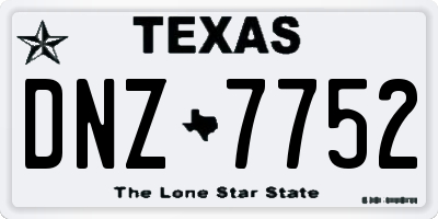 TX license plate DNZ7752