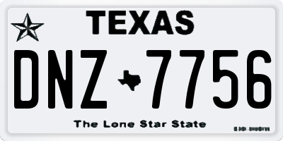 TX license plate DNZ7756